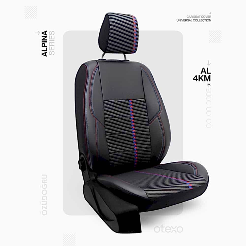 Oto Kılıf ( Alpina ) - Al-4KM-Kırmızı/Mavi