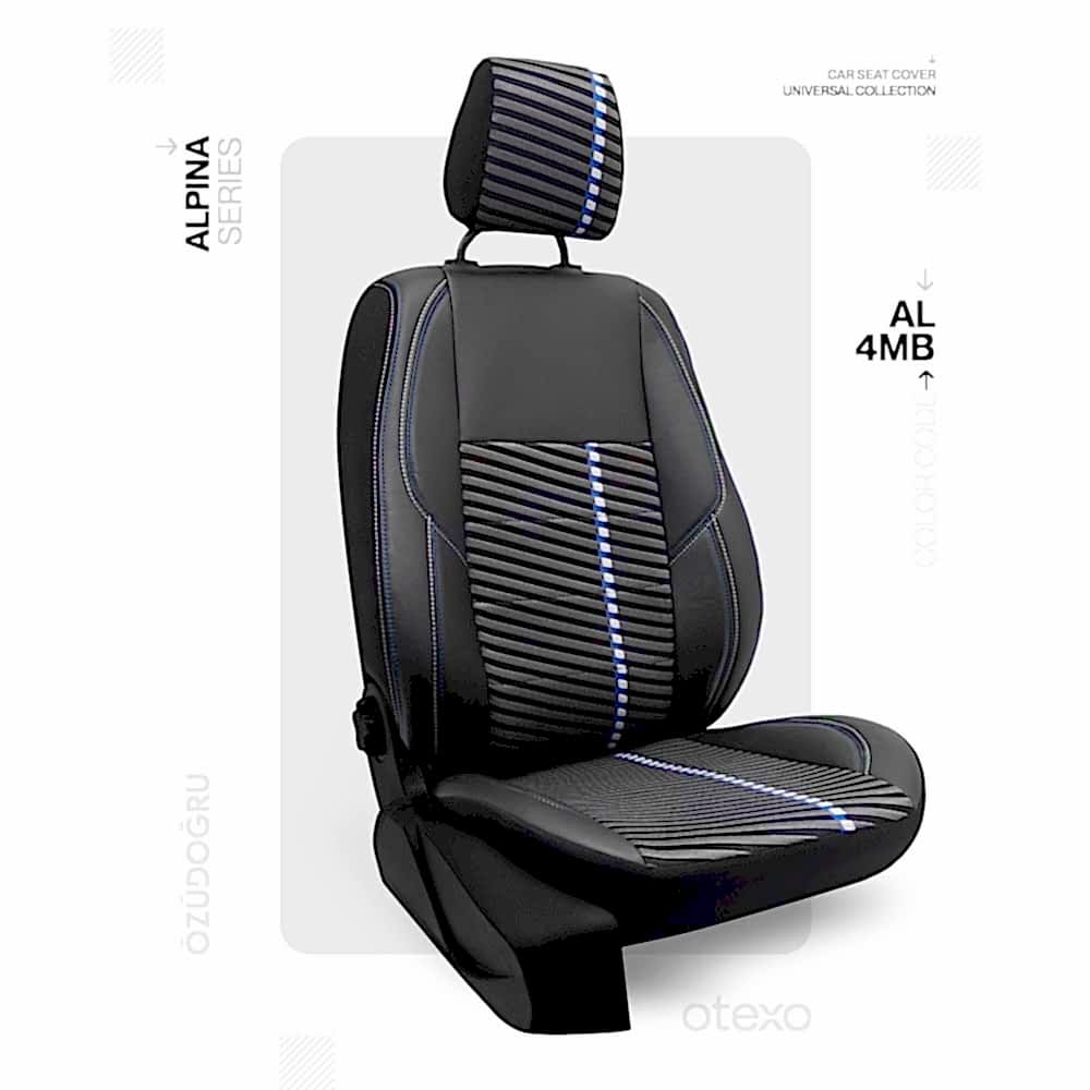 Oto Kılıf ( Alpina ) - Al-4MB-Mavi/Beyaz