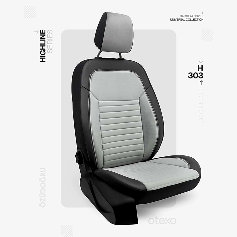 Oto Kılıf ( Highline ) - H-303-BabyFace Gri/Siyah