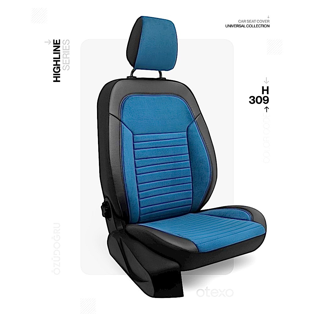 Oto Kılıf ( Highline ) - H-309-BabyFace Mavi/Siyah