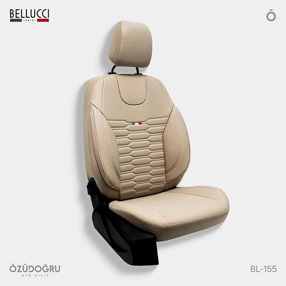 Oto Kılıf ( Deri ) ( Bellucci ) - BL-155-Krem/Krem