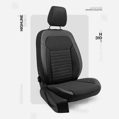 Oto Kılıf ( Highline ) 2+1 Ticari - H-310-BabyFace Siyah/Beyaz İp