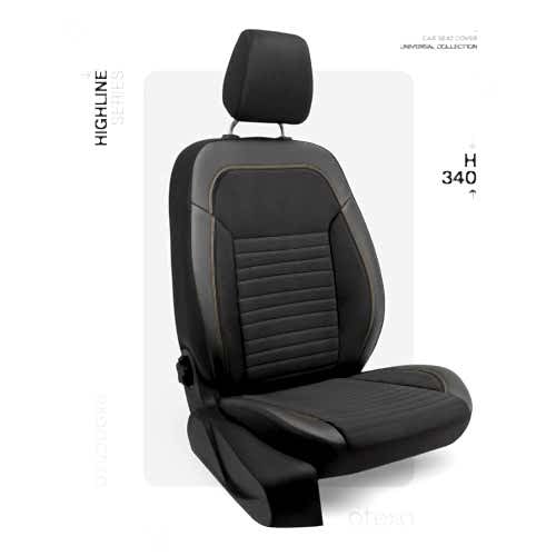 Oto Kılıf ( Highline ) 2+1 Ticari - H-340-BabyFace Siyah/Bakır İp