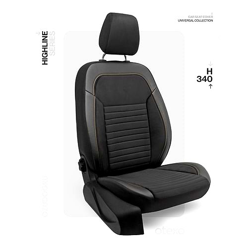 Oto Kılıf ( Highline ) - H-340-BabyFace Siyah/Bakır İp