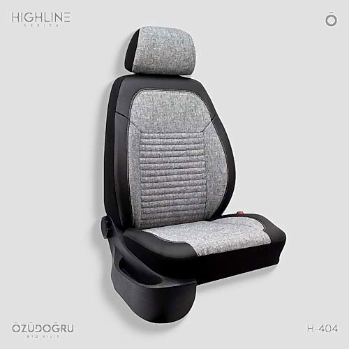 Oto Kılıf ( Highline ) - H-404-Keten Gri/Siyah