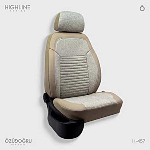 Oto Kılıf ( Highline ) - H-457-Keten Krem/Krem
