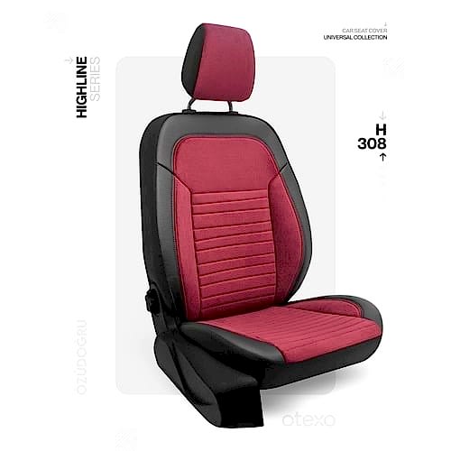 Oto Kılıf ( Highline ) - H-308-BabyFace Bordo/Siyah