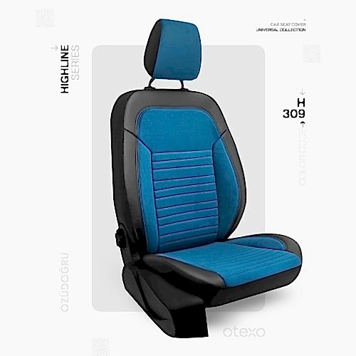 Oto Kılıf ( Highline ) - H-309-BabyFace Mavi/Siyah