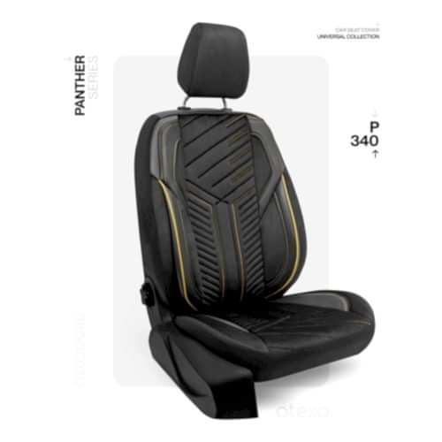 Oto Kılıf ( Orjinal ) ( Panter ) - P-340-Siyah/Sarı İp