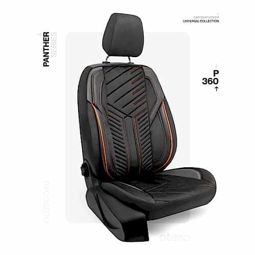 Oto Kılıf ( Orjinal ) ( Panter ) - P-360-Siyah/Turuncu