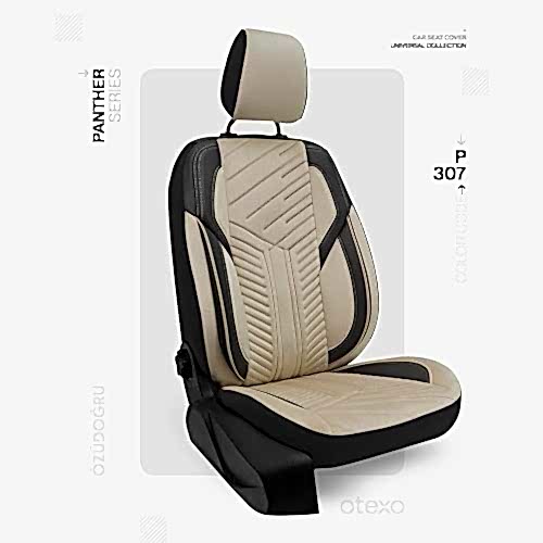 Oto Kılıf ( Orjinal ) ( Panter ) - P-307-Krem/Siyah