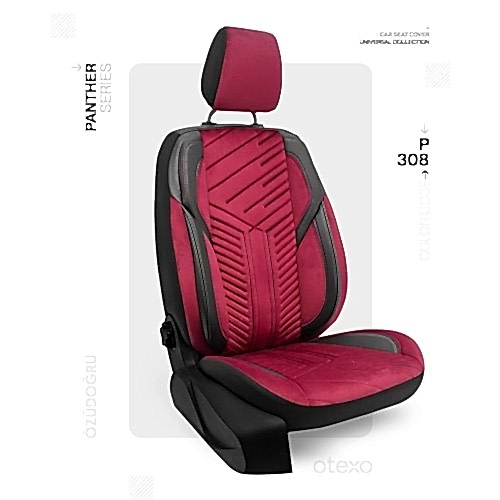 Oto Kılıf ( Orjinal ) ( Panter ) - P-308-Siyah/Bordo