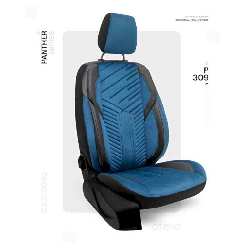 Oto Kılıf ( Orjinal ) ( Panter ) - P-309-Siyah/Mavi