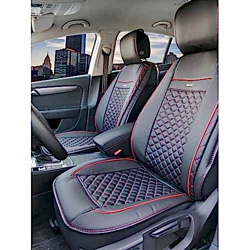 Takmatik (Ön 1+1 Arka 3 Tek Tek) - 185-991 Deri-Siyah/Kırmızı İp