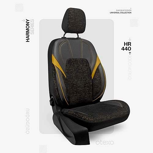 Oto Kılıf ( Orjinal ) ( Harmony ) - HR-440-Siyah/Sarı