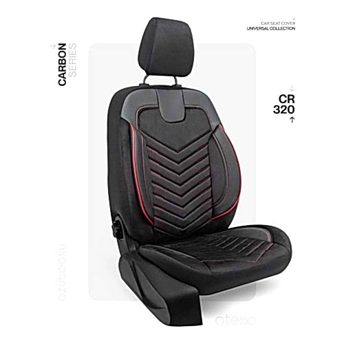 Oto Kılıf ( Carbon / Standart ) - CR-320-Siyah/Kırmızı İp