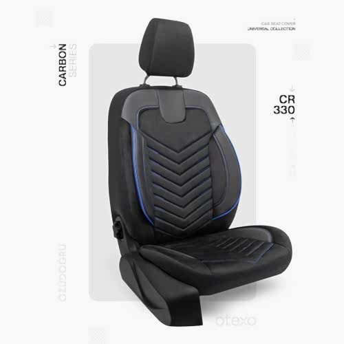 Oto Kılıf ( Carbon / Ticari 2+1 ) - CR-330-Siyah/Mavi İp