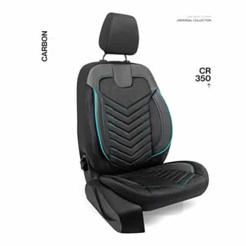 Oto Kılıf ( Carbon / Ticari 2+1 ) - CR-350-Siyah/Turkuaz İp