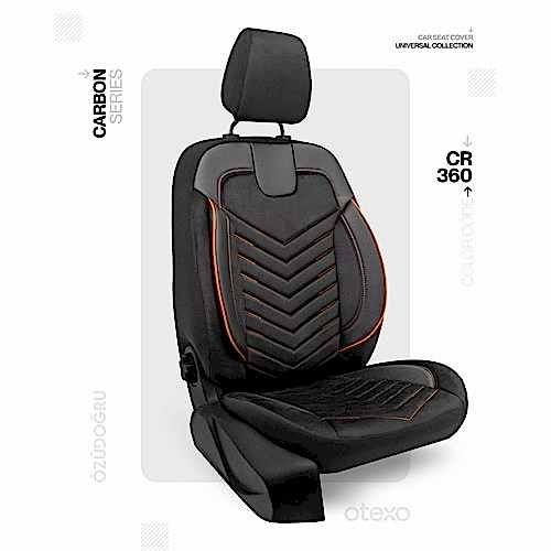 Oto Kılıf ( Carbon / Ticari 2+1 ) - CR-360-Siyah/Taba İp