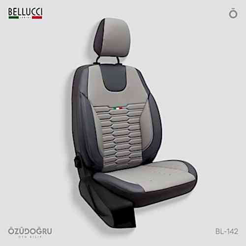 Oto Kılıf ( Deri ) ( Bellucci ) - BL-142-Açık Gri/Füme