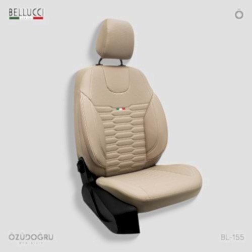 Oto Kılıf ( Deri ) ( Bellucci ) - BL-155-Krem/Krem