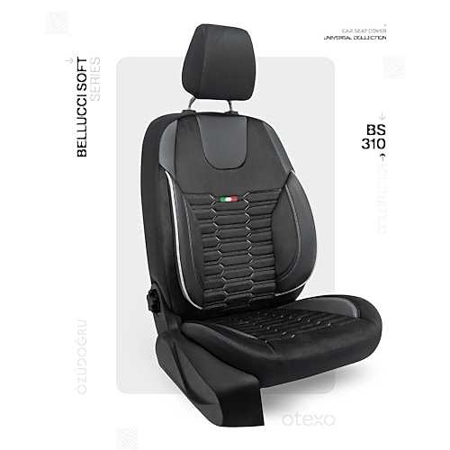 Oto Kılıf ( BabyFace) ( Bellucci Soft ) - BS-310-Siyah/Beyaz İp