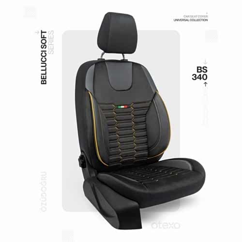 Oto Kılıf ( BabyFace) ( Bellucci Soft ) - BS-340-Siyah/Sarı İp