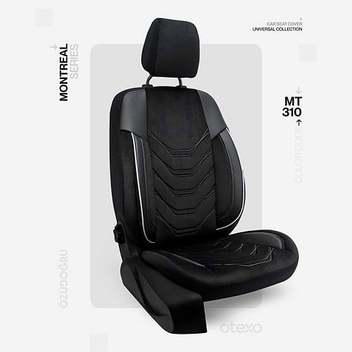 Oto Kılıf ( BabyFace) ( Montreal ) - MT-310-Siyah/Beyaz ip