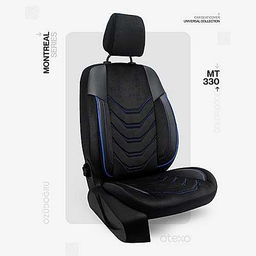Oto Kılıf ( BabyFace) ( Montreal ) Ticari 2+1 - MT-330-Siyah/Mavi İp