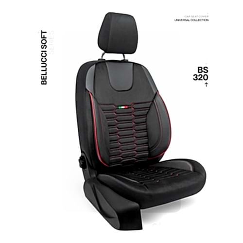 Oto Kılıf ( Bellucci Soft/BabyFace ) Transit 2+1 Ym. - BS-320-Siyah/Kırmızı İp