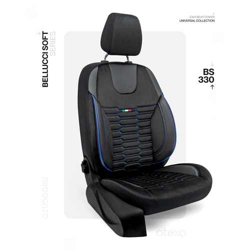 Oto Kılıf ( Bellucci Soft/BabyFace ) Transit 2+1 Ym. - BS-330-Siyah/Mavi İp